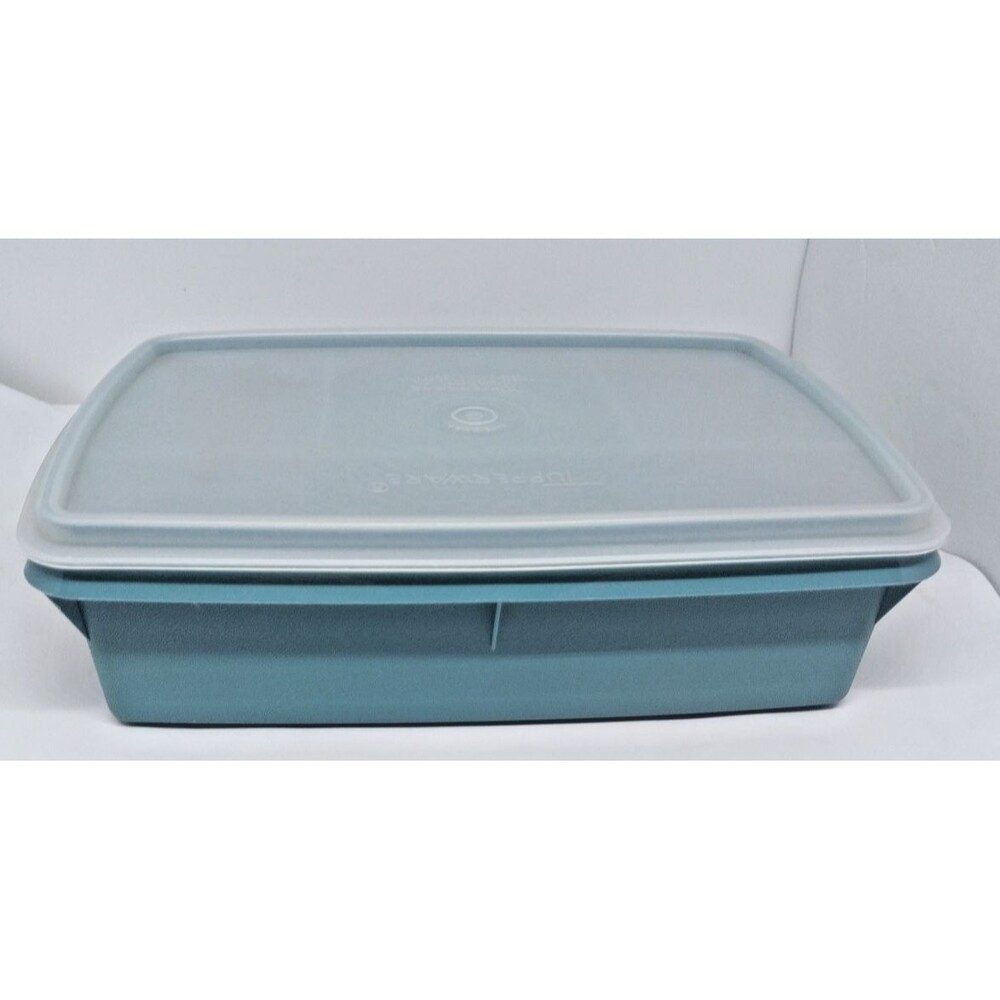 Vintage Tuppercraft Tupperware Blue 767 Stow-N-Go Craft Storage Hobby Case Box